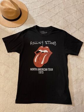Rolling Stones Black North American Tour 1975 Band Tee Medium